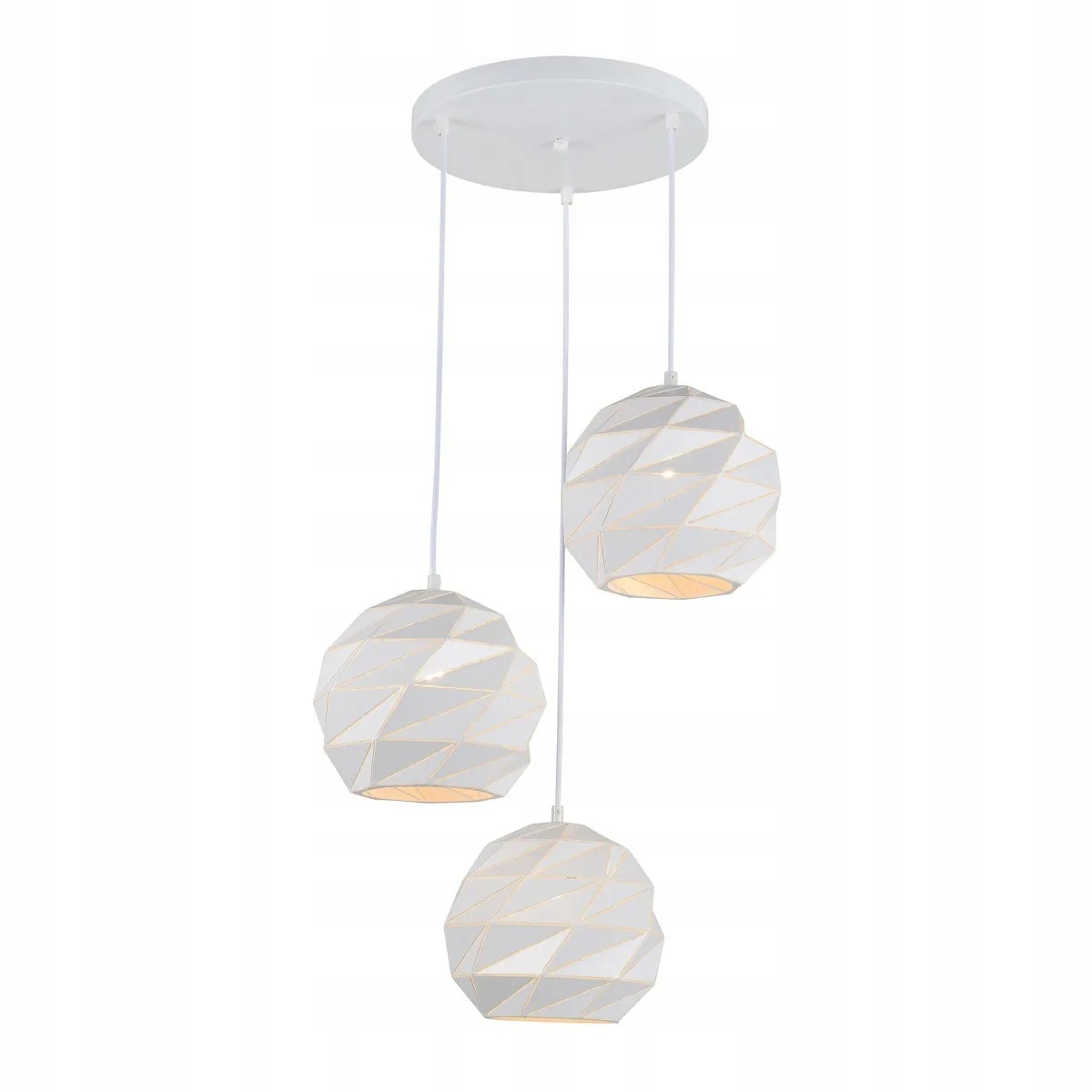 Palermo PND-2424-3S-WH Moderná, dekoratívna, biela závesná lampa 3xE27