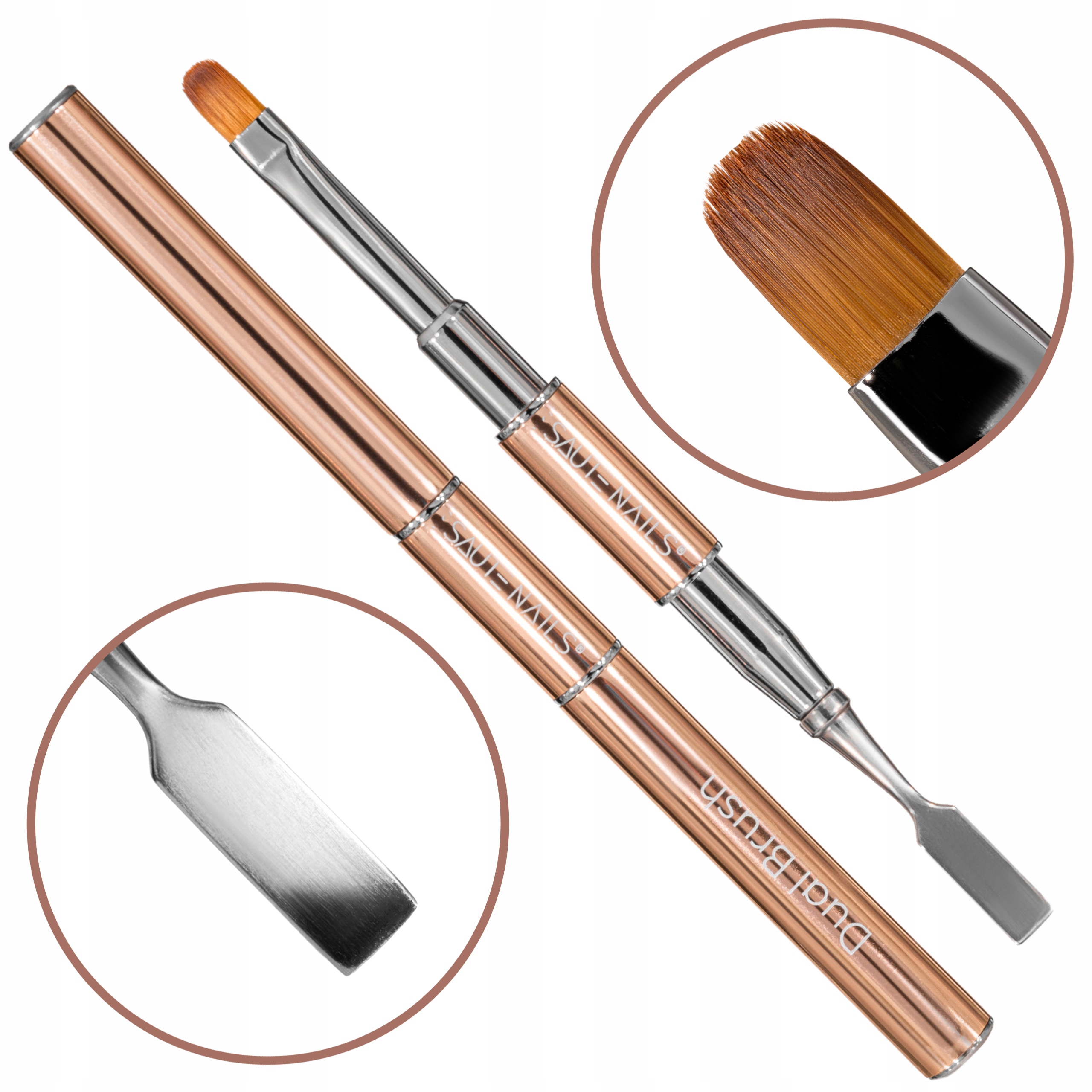 Saute Nails Oboustranný štětec na akrylový gel #6 s lopatkou Dual Brush