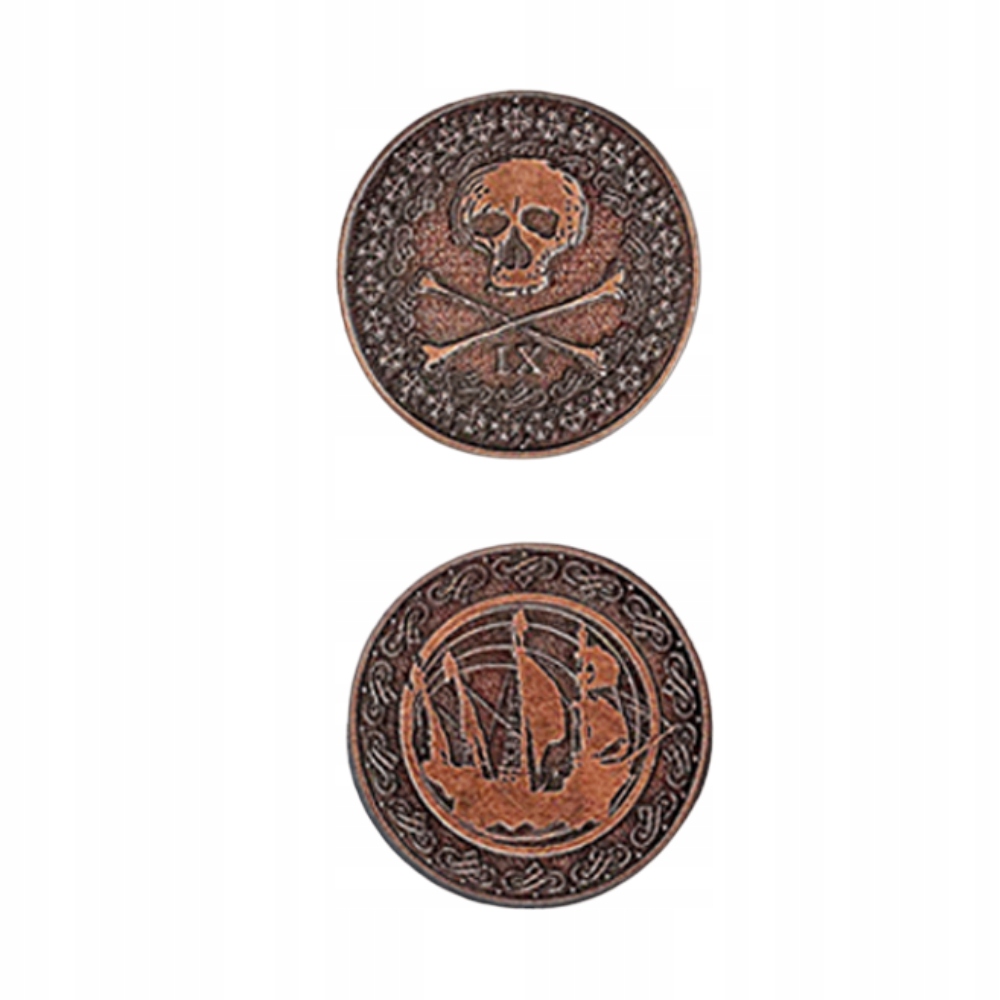 PIRACKA MIEDZIANA METALOWA MONETA 1 SZT LARP RPG