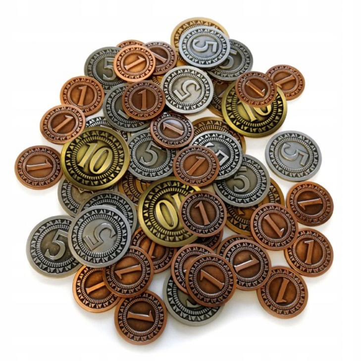 ZESTAW 24 KLASYCZNYCH UNIWERSALNYCH METALOWYCH MONET LARP RPG