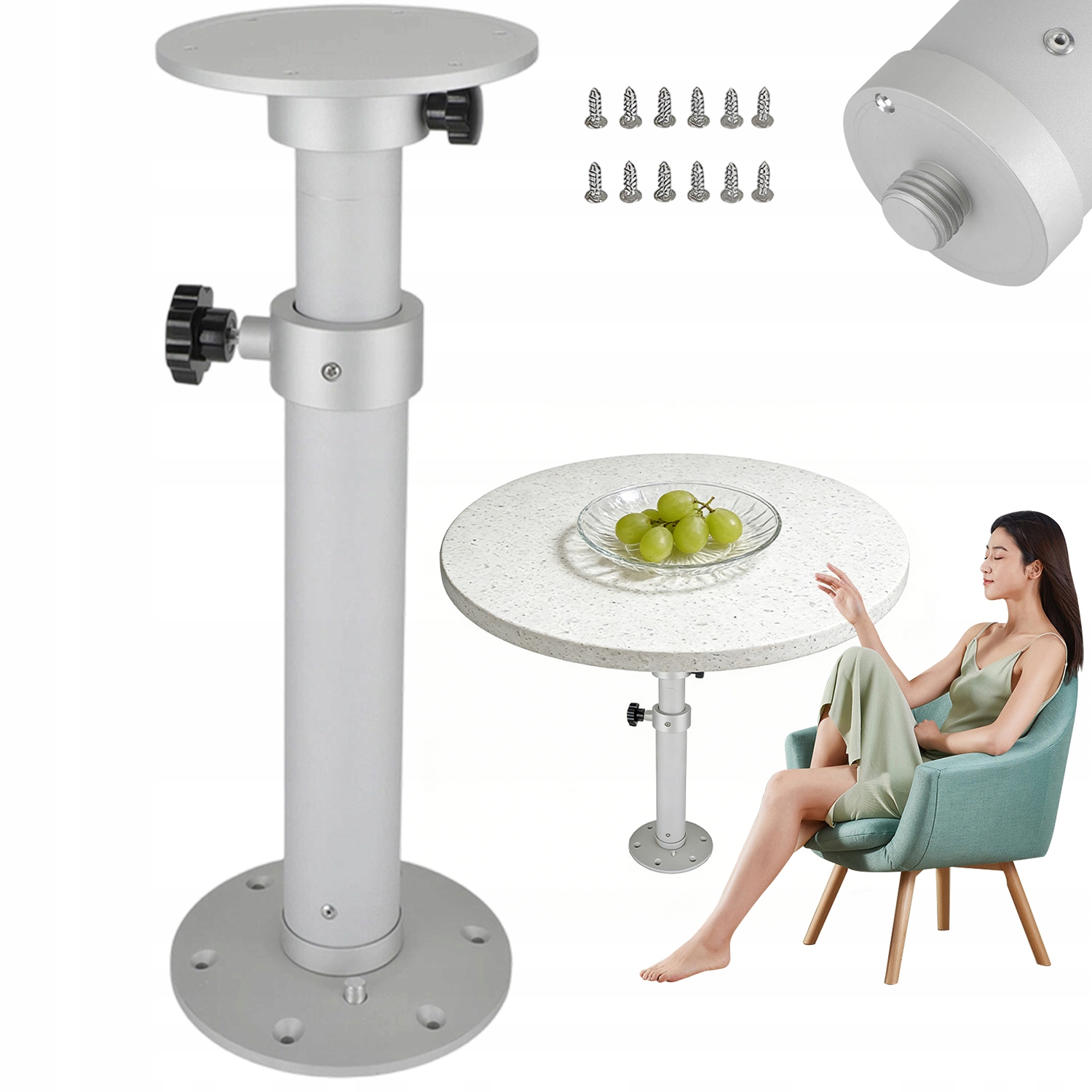 Hliníkový Držák Stolu Pro Obytný Vůz Jachty S Přívěsem, Nastavitelný