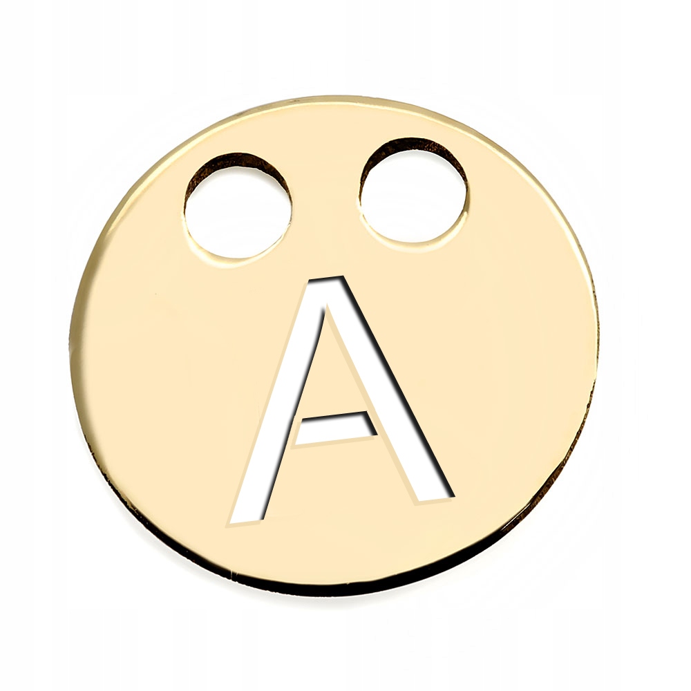 

Złota zawieszka 585 kółko literka A do celebrytki