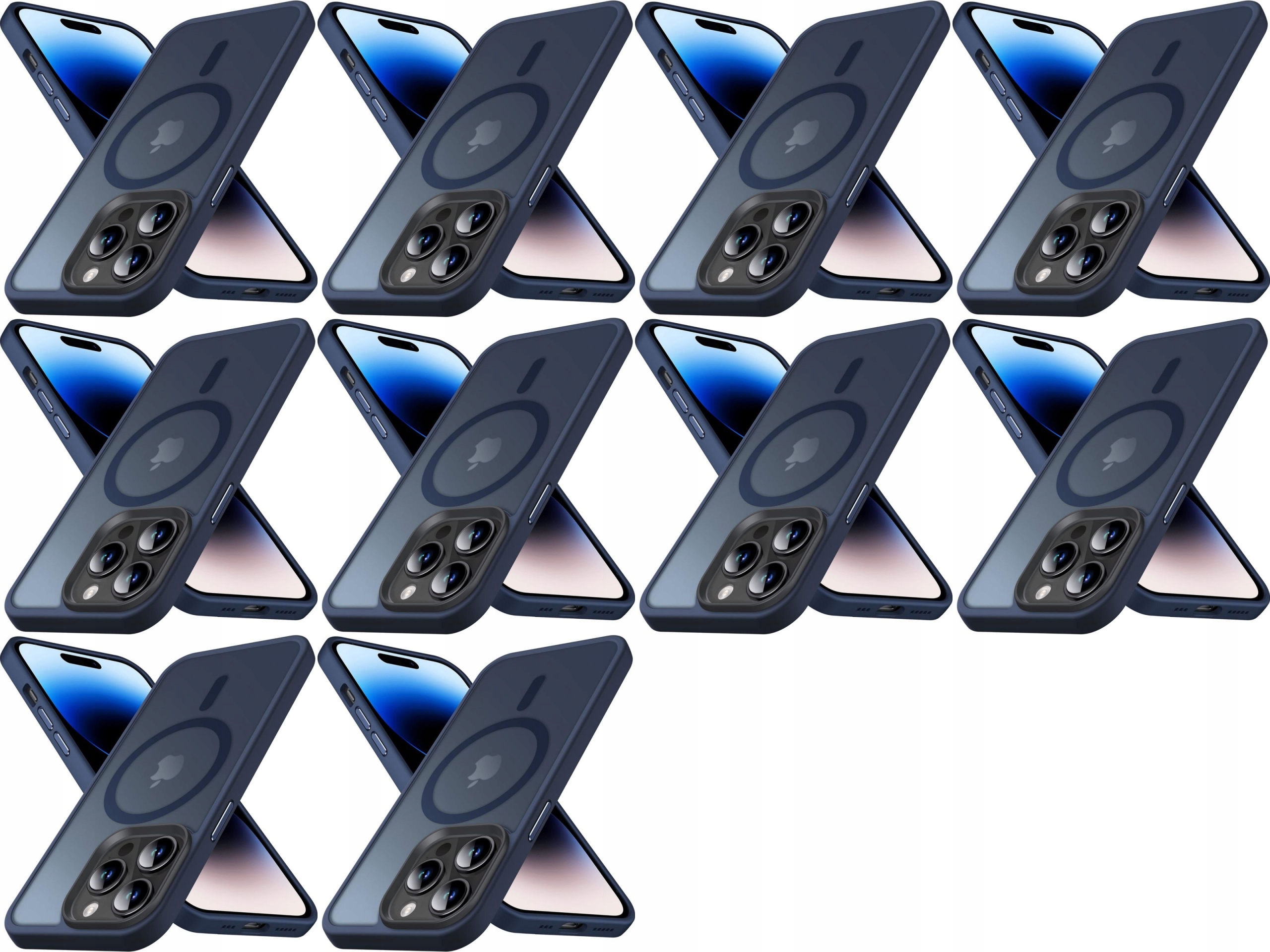 10 x Pouzdro Pro Apple Iphone 14 Pro Max Tmavě Modré, Průsvitné Magsafe