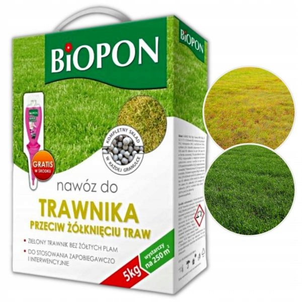 

Nawóz do trawnika zapobiegający żółknięciu traw