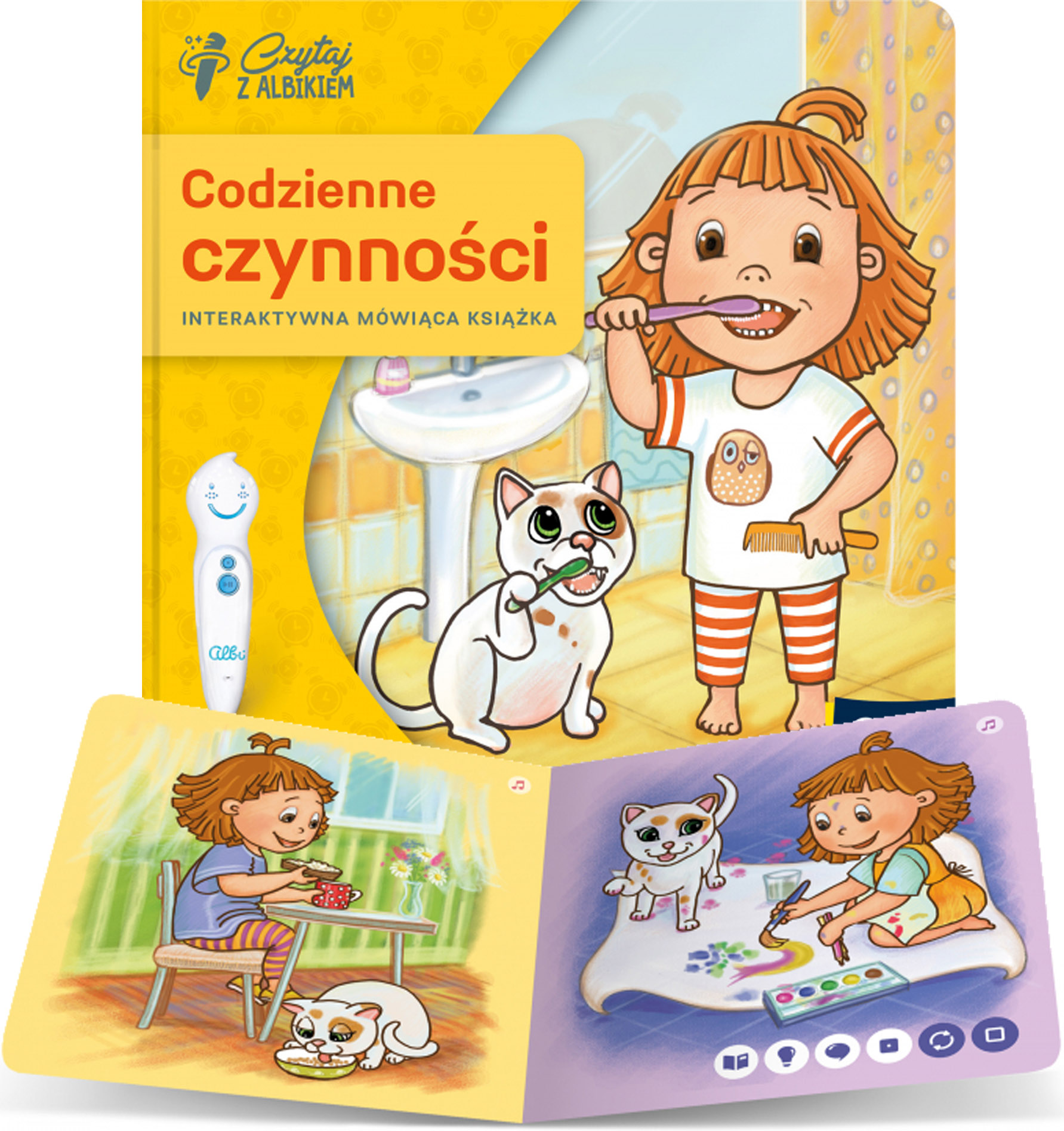 ALBI CZYTAJ Z ALBIKIEM CODZIENNE CZYNNOŚCI INTERAKTYWNA MÓWIĄCA KSIĄŻKA Q1P