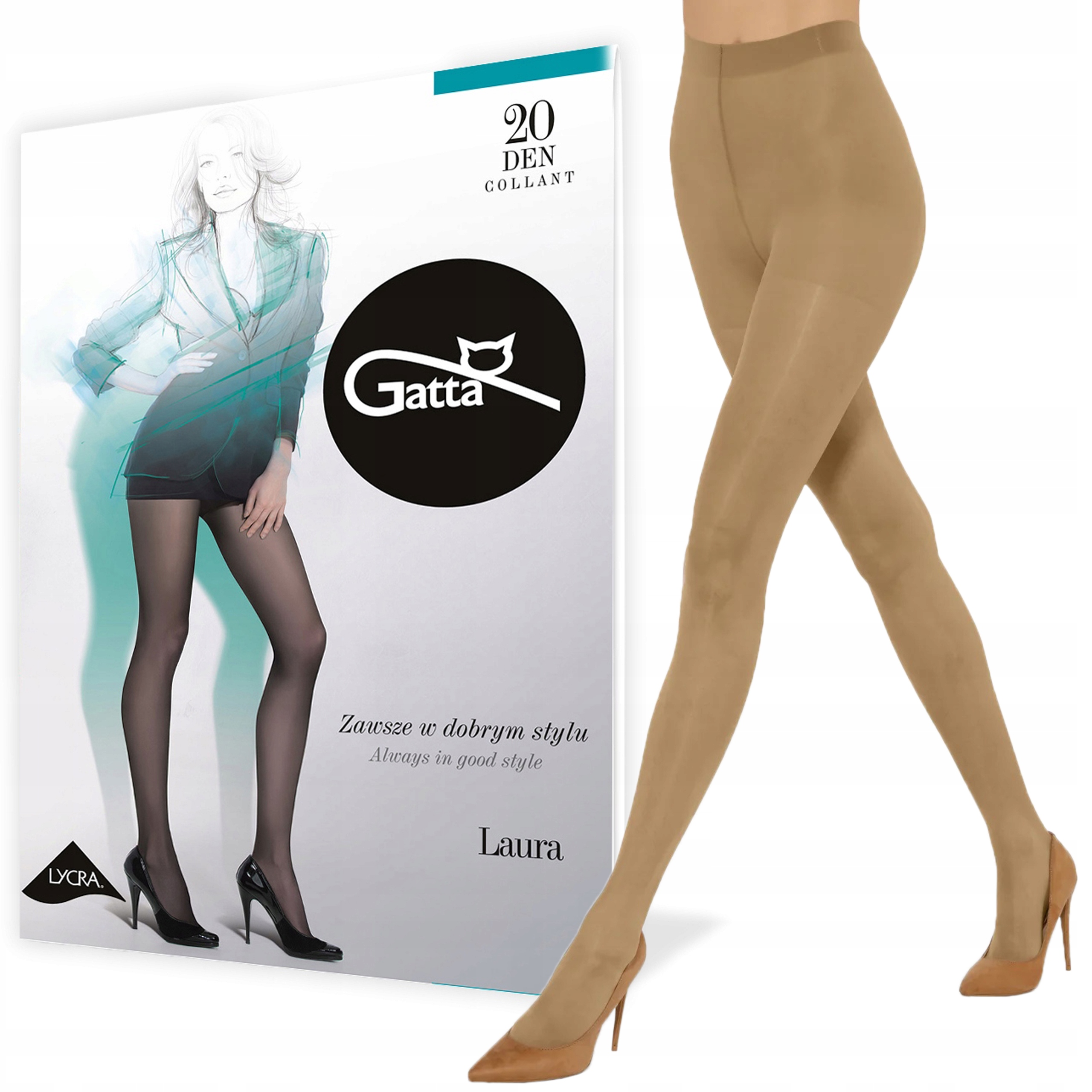 

Rajstopy Gatta Laura 20 den lycra, Golden 2-S