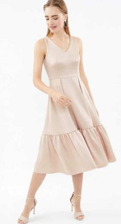 Coast Šaty Růžové MIDI Trapezové 38 Vlb