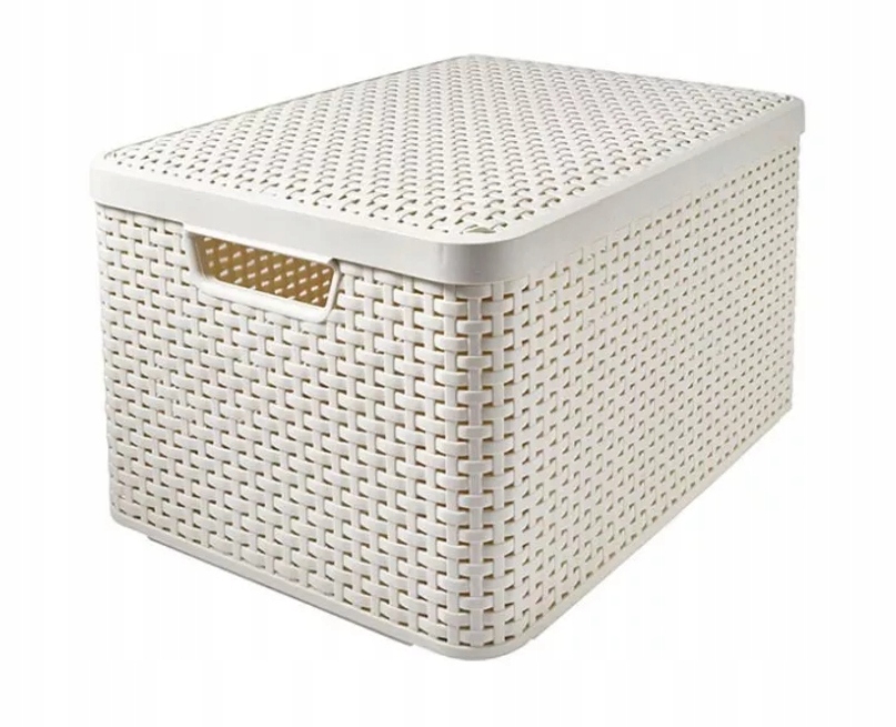 KOSZYK CURVER POJEMNIK Z POKRYWKĄ PUDEŁKO L KREM