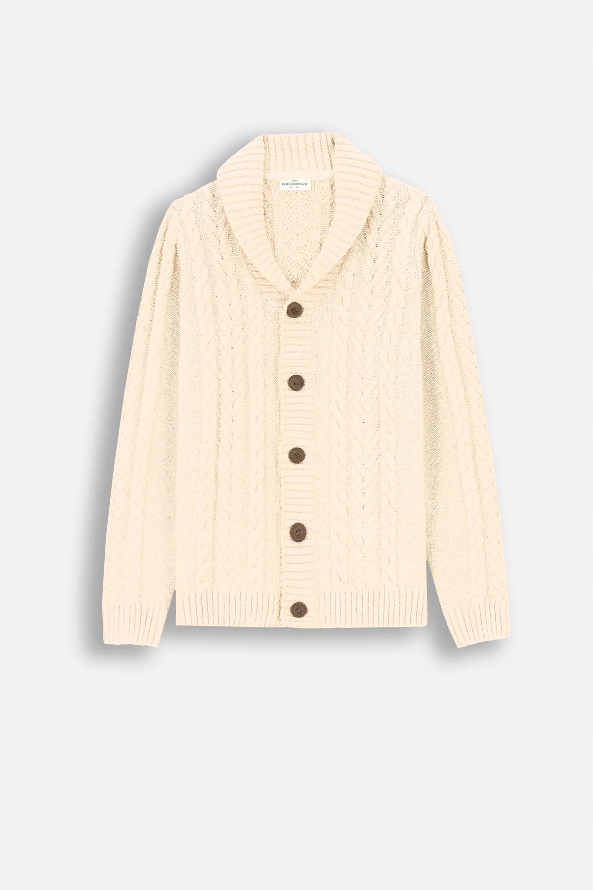 Chłopięcy Sweter Rozpinany Beżowy Sweter z Splotem Coccodrillo ZC4