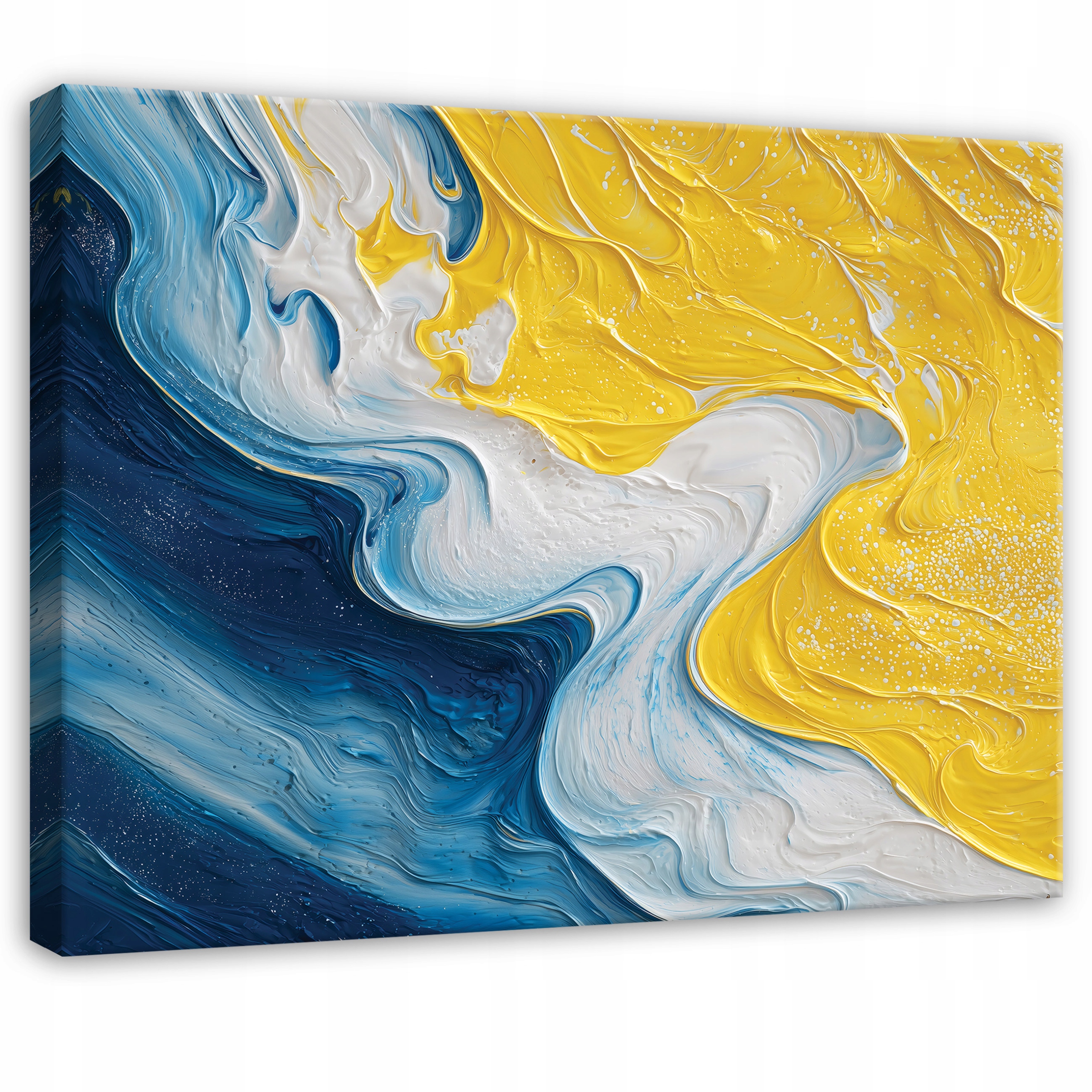 Obraz Modrý Žlutý Abstrakce 3D Do Předsíně Kanceláře Moderní 100x70