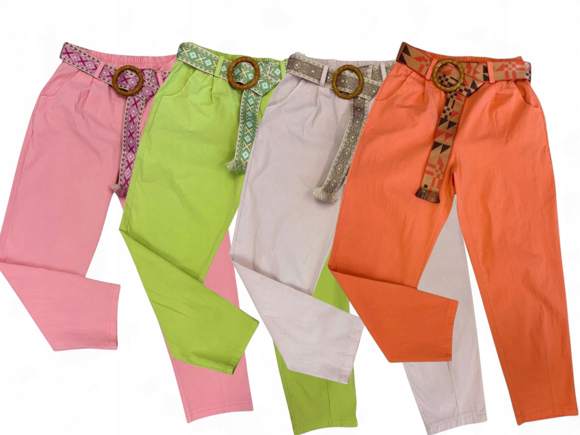 Látkové kalhoty typu guma, plus size, barvy