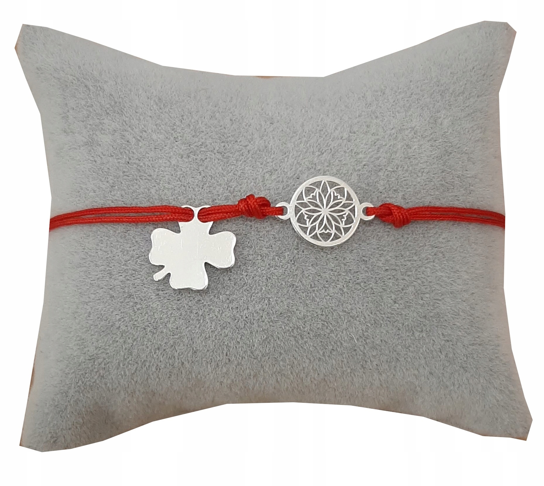 

Bransoletka sznurkowa ażur koniczynka Grawer Sr