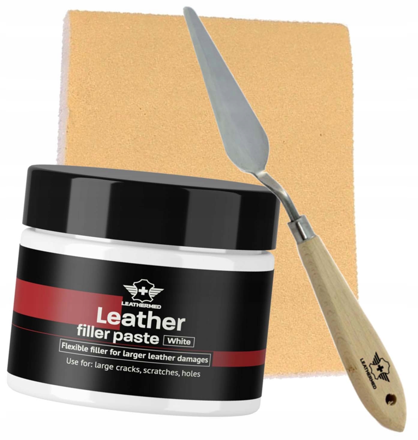 Szpachla Biała wypełniacz do skóry renowacji tapicerki skórzanej 50ml