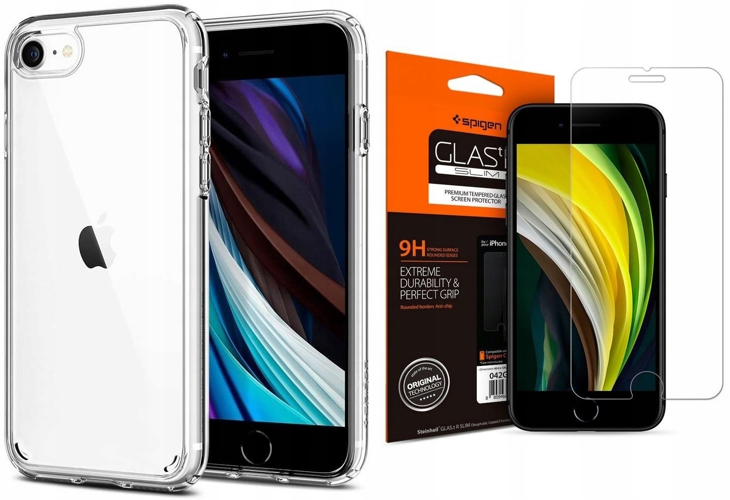 

Etui Spigen + Szkło Glass.Tr do iPhone Se 2020 8/7