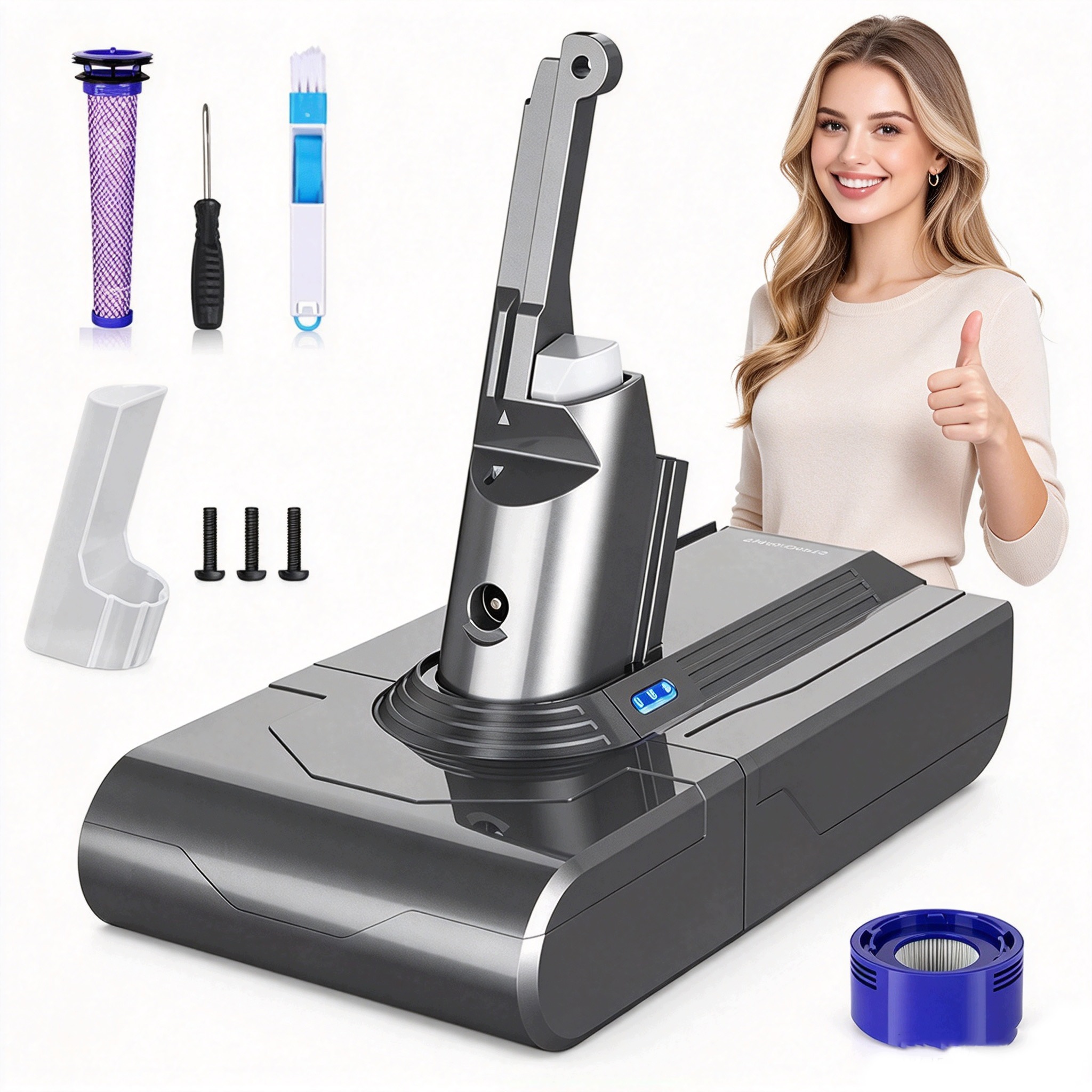 6000 Mah Výměna Baterie Akumulátor Pro Dyson V8 SV10 21.6V Nejlepší Kvalita