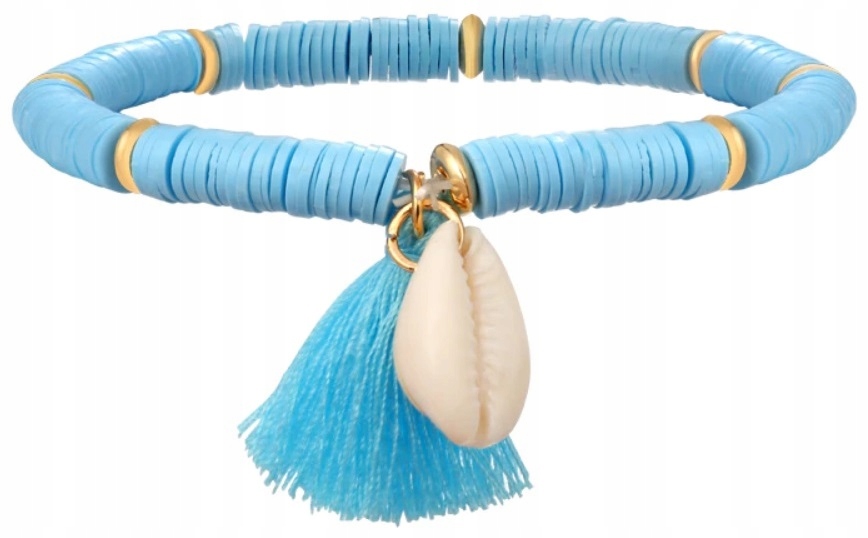 

Bransoletka Na Rękę Muszla Koraliki Boho Fimo