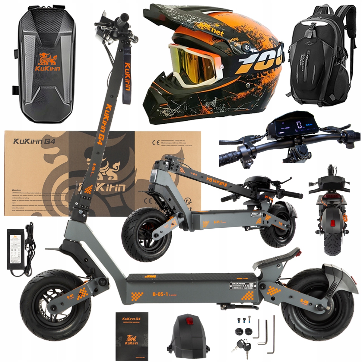 KuKirin G4 Skládací elektrická vozidla 2000W 70KM/H 60V 20Ah 75km Dárek