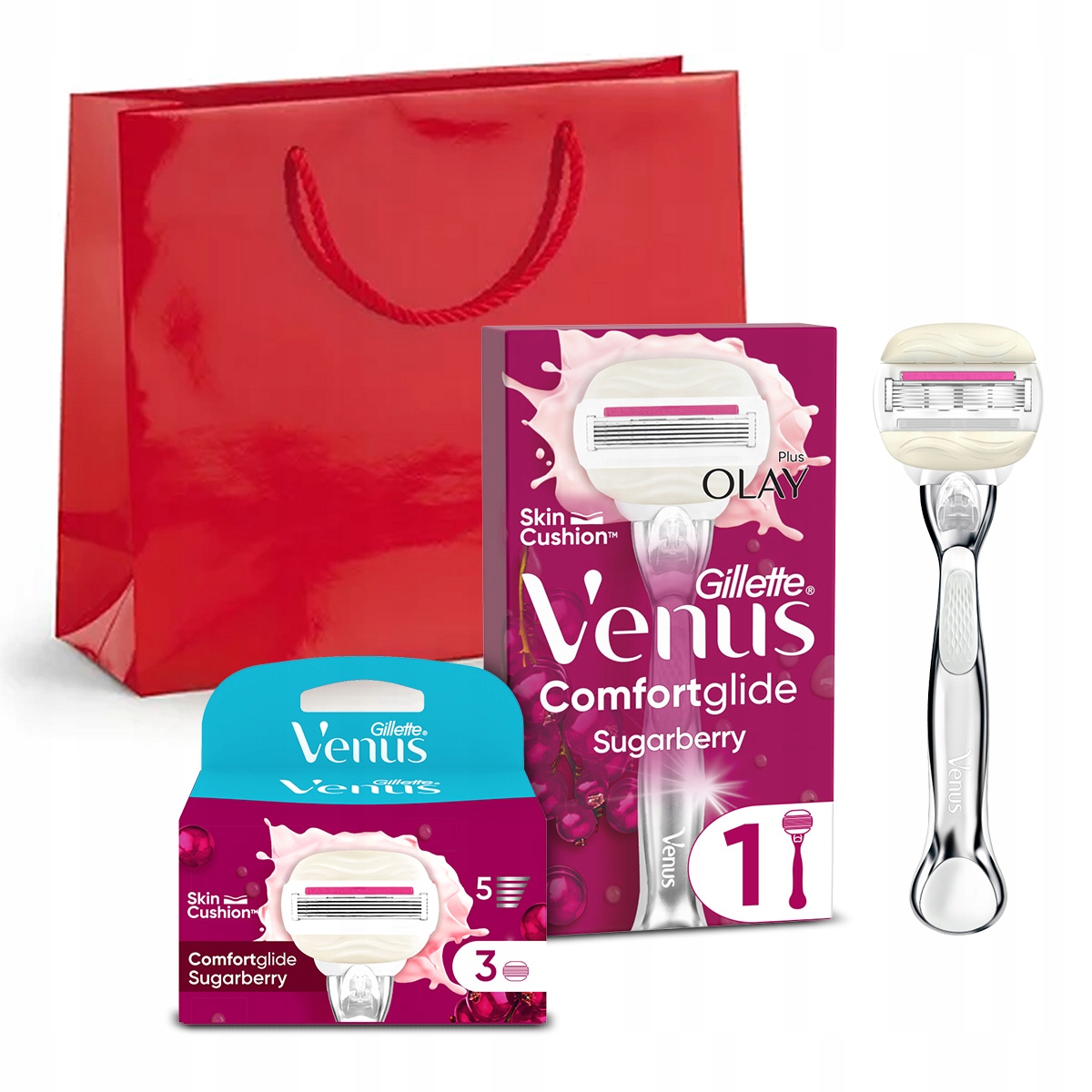 Zestaw Venus Comfortglide Sugarberry Maszynka do golenia 3 wkłady