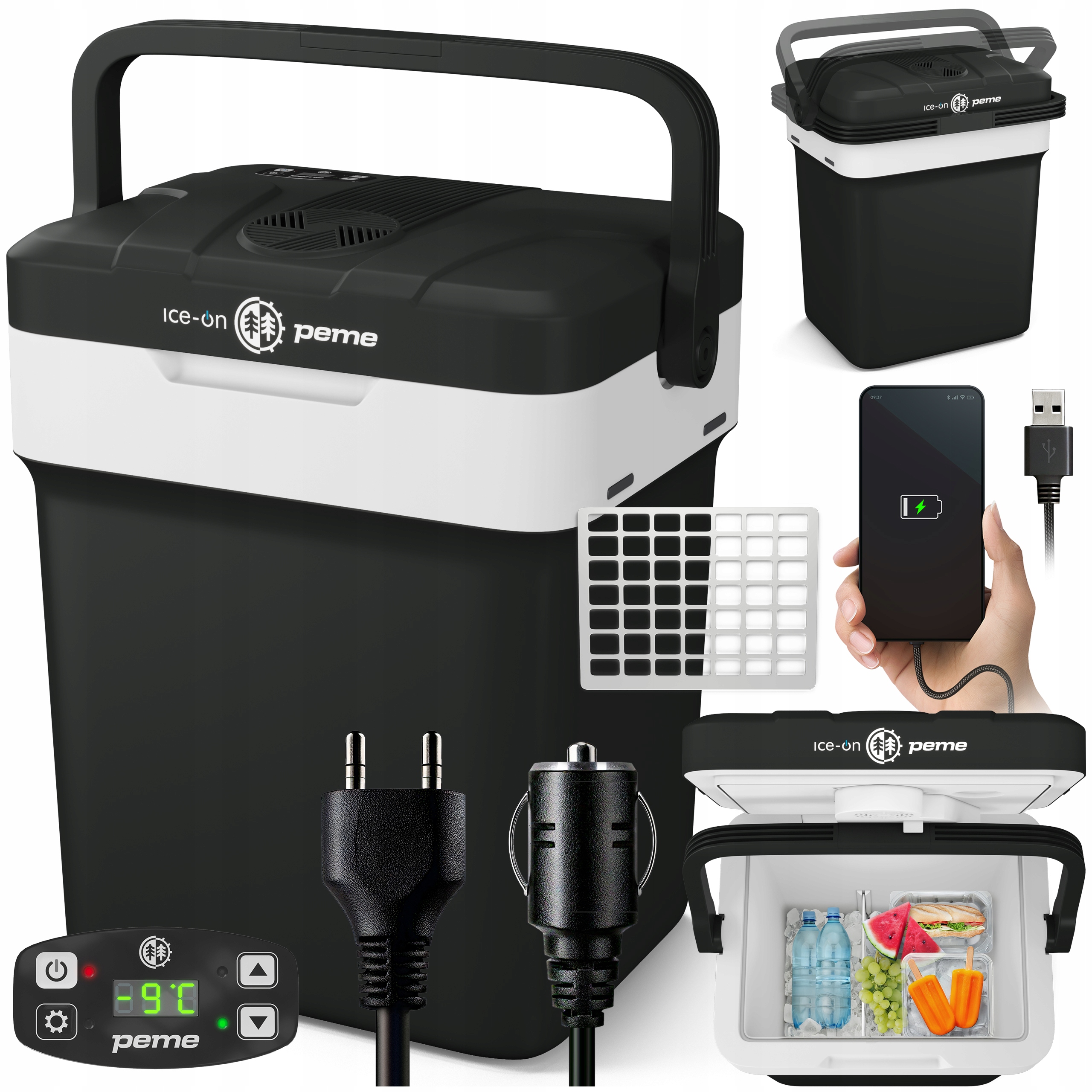 Lodówka Turystyczna Ice-On 32 Samochodowa Funkcja Grzania 12v 230v Usb Peme