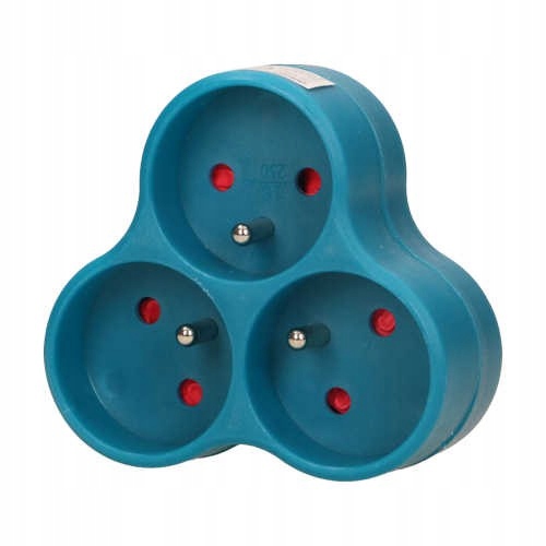 Rozgałęźnik Złodziejka 3 Gniazda Turkusowy Orno