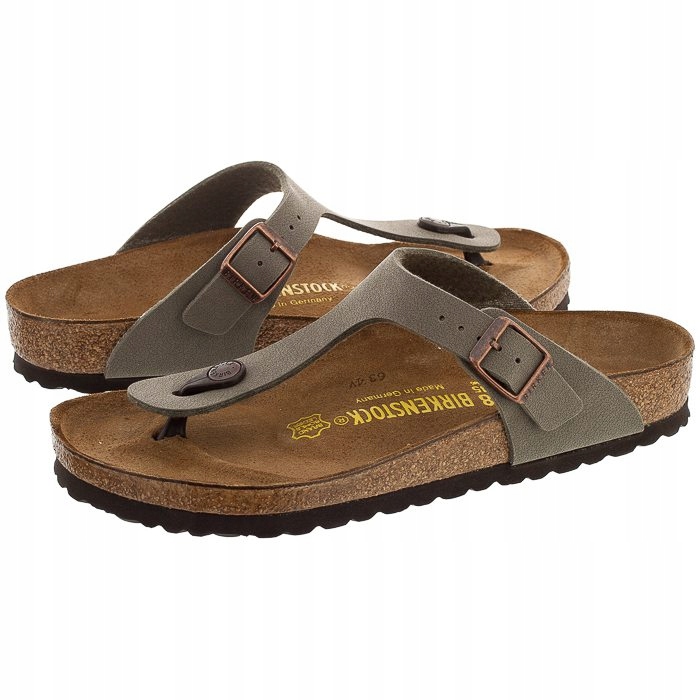 

Damskie Klapki Birkenstock Gizeh B-f Nubuk Khaki
