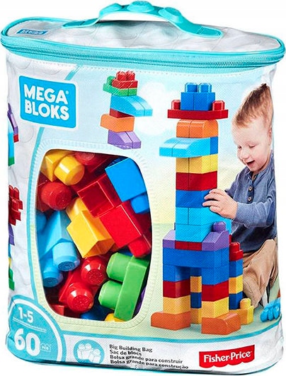 

Bloks First Builders torba 60 el. Niebieska