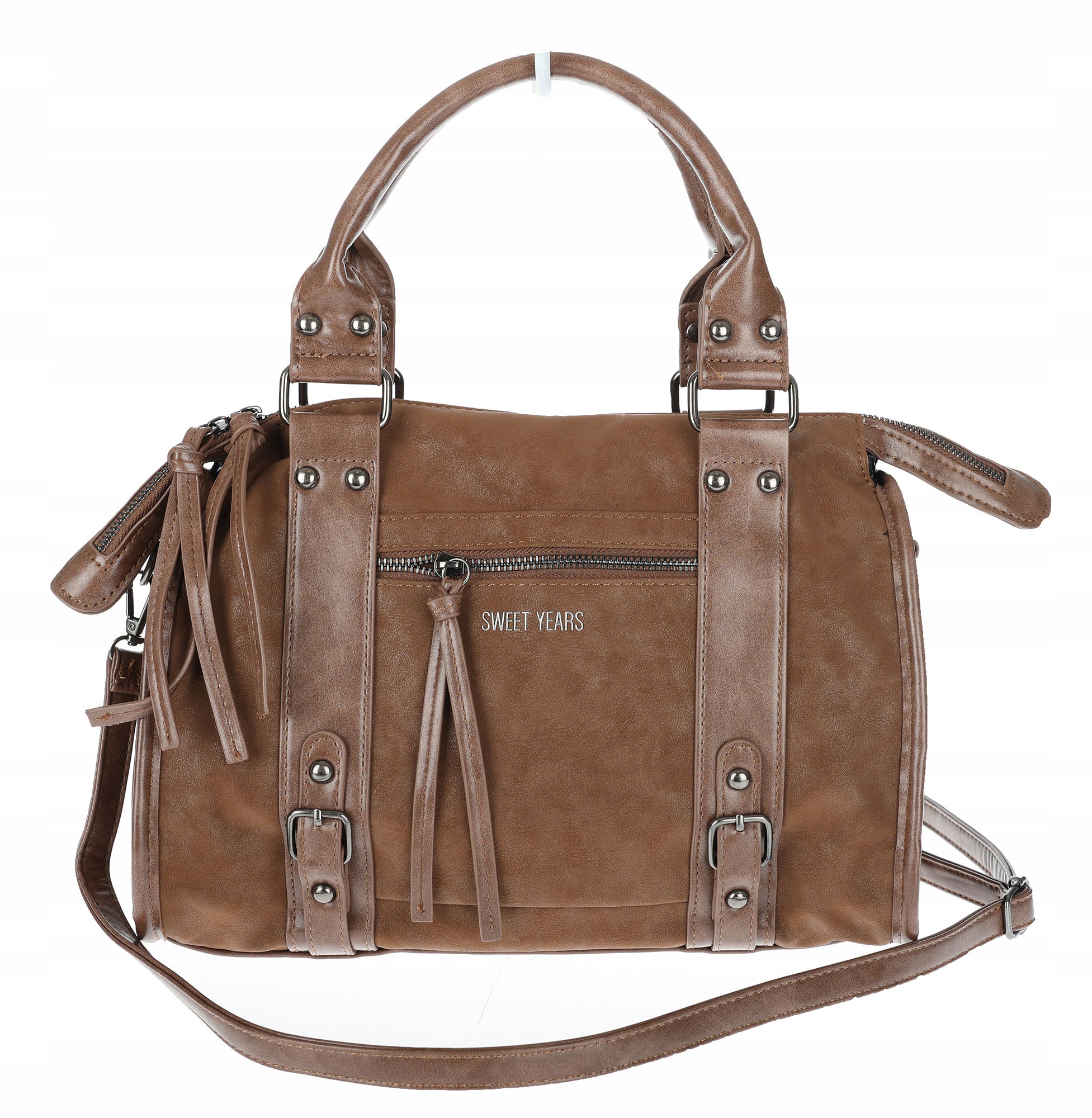 Dámská shopper kabelka kufřík módní taška do školy WS518 Hnědá
