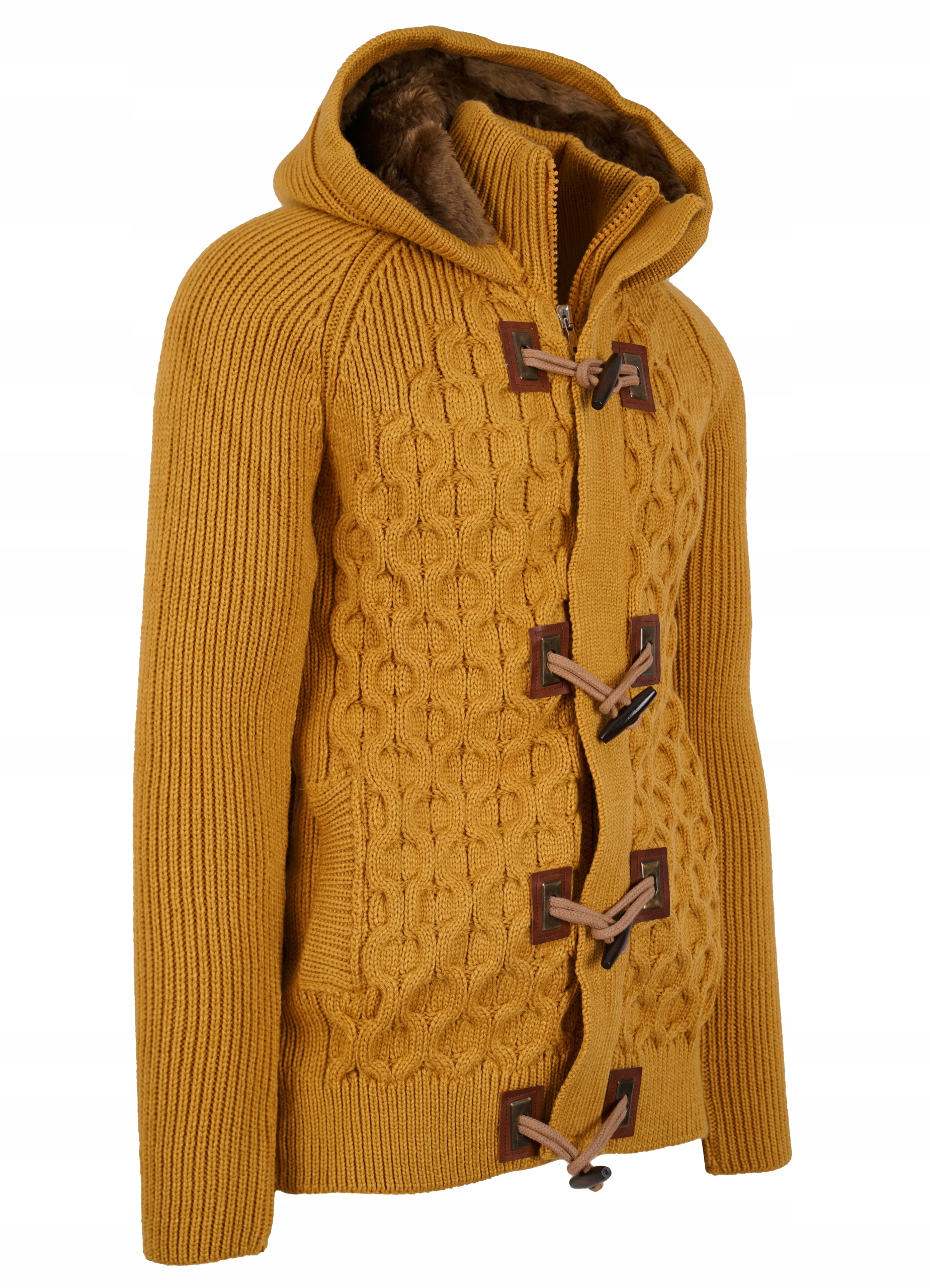 SWETER GRUBY ZIMOWY KARDIGAN ROZPIANANY WEŁNA M Marka inna