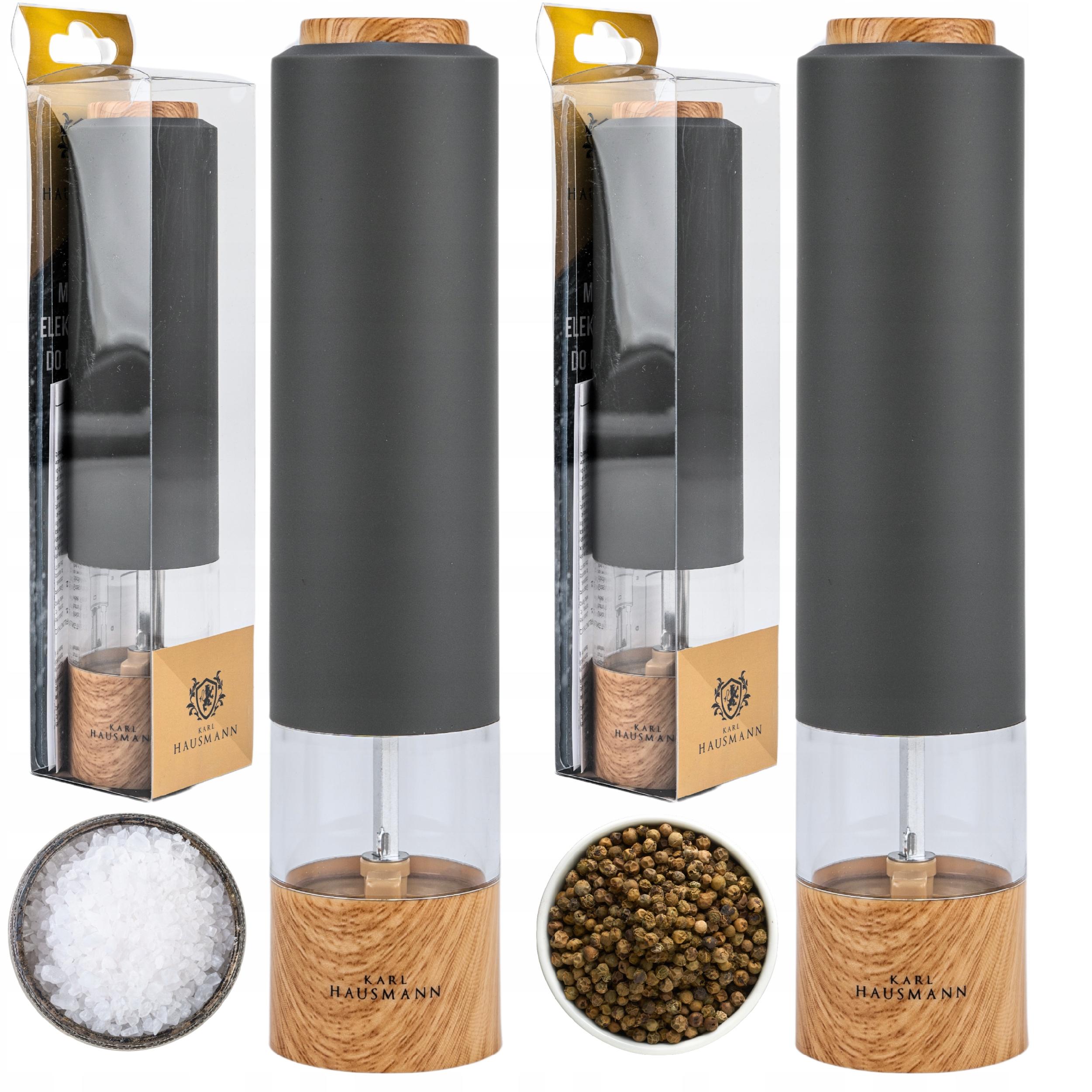 Elektrický Mlýnek Na Sůl A Pepř Dřevěný Set 2ks