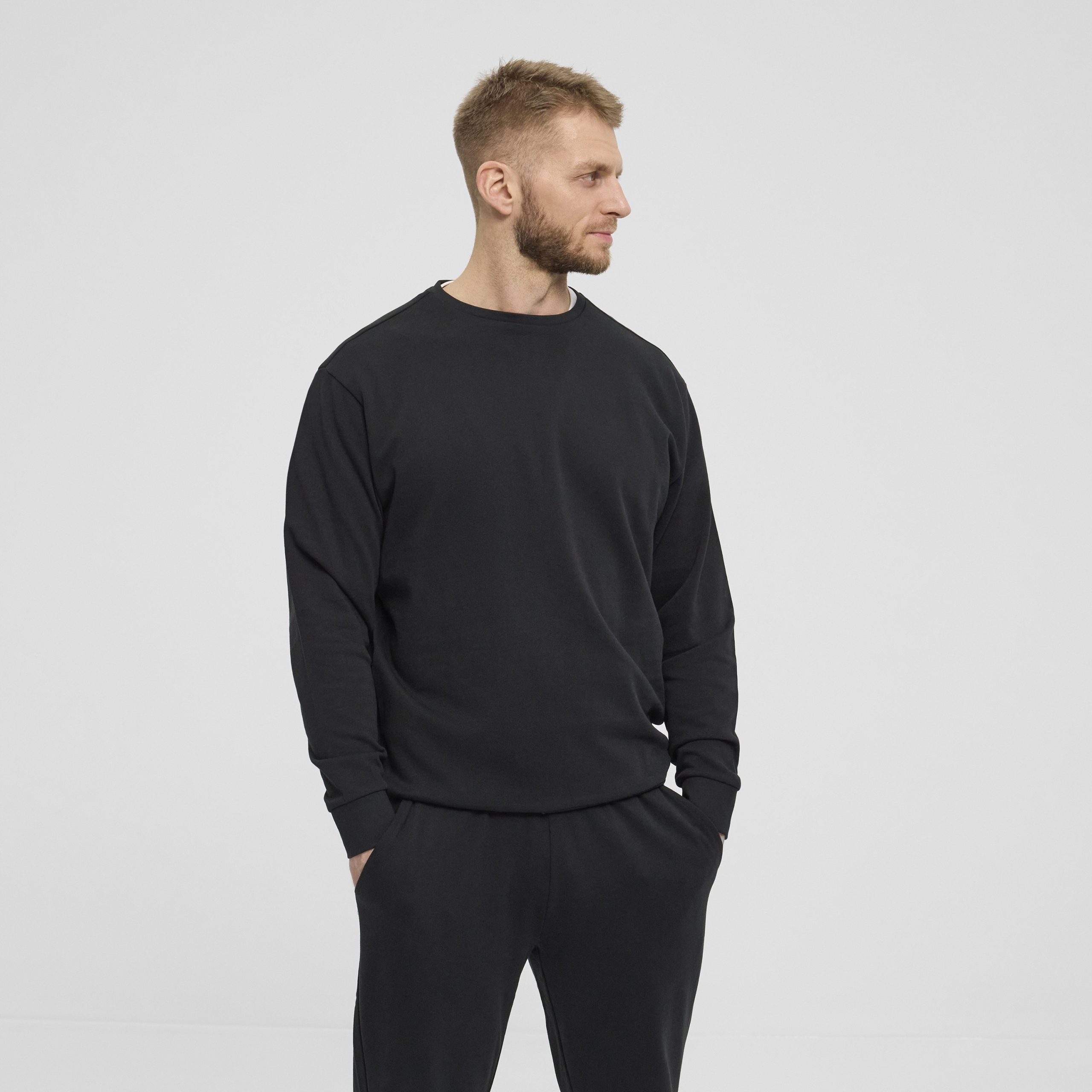 North 56 Denim Bavlněná Mikina Teplákovka Velké Velikosti Černá 7XL
