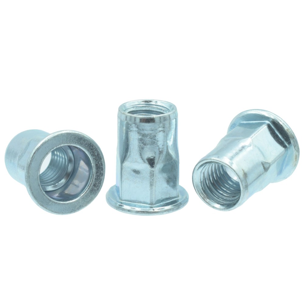 Sześciokątna Ocynkowana Płaska Nitonakrętka M5 (10 Sztuk)