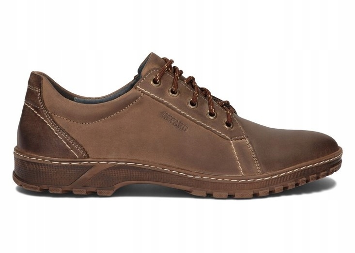 

Buty Męskie Trekkingowe Skóra Półbuty 089 Brąz 40