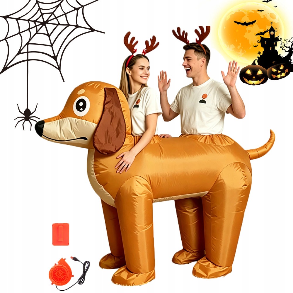 Nafukovací Dvoumístný Kostým Jezevčík Na Halloween A Večírky S Ventilátorem