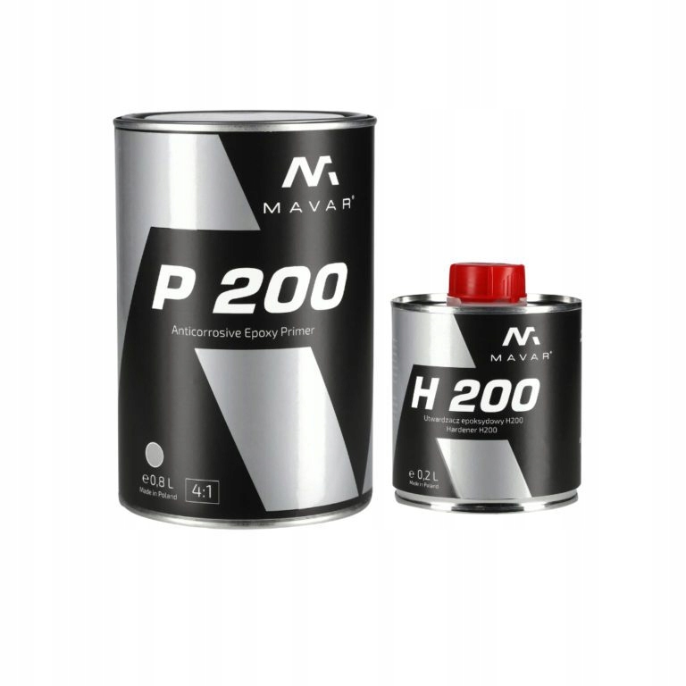 Podkład epoksydowy, antykorozyjny Mavar P200 4:1 szary 0,8l utw. 0,2l