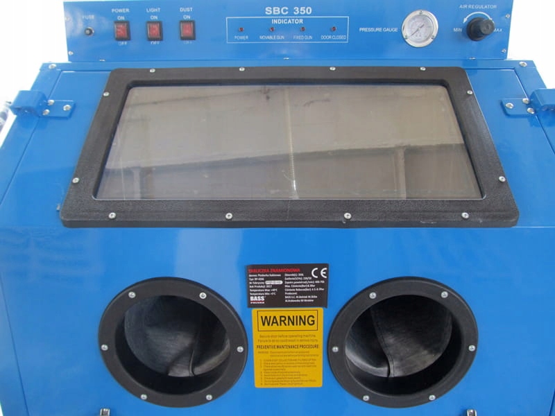 BASS POLSKA PIASKARKA KABINOWA 350L + RĘKAWICE DYSZE Waga urządzenia 130 kg