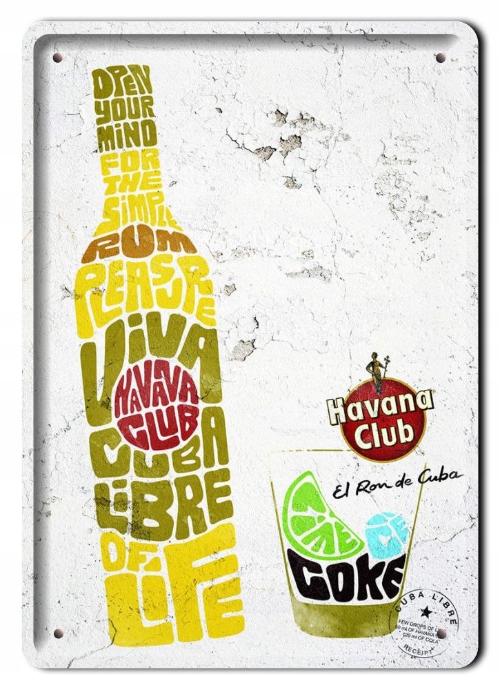 Havana Drink Metalowy Szyld Plakat Retro #07442
