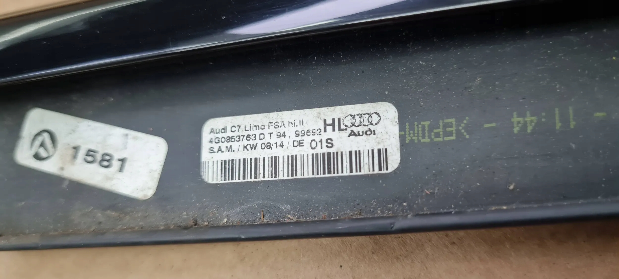 A6 C7 4G moulding dust left left rear part SLINE POLYSK 4G0853763D