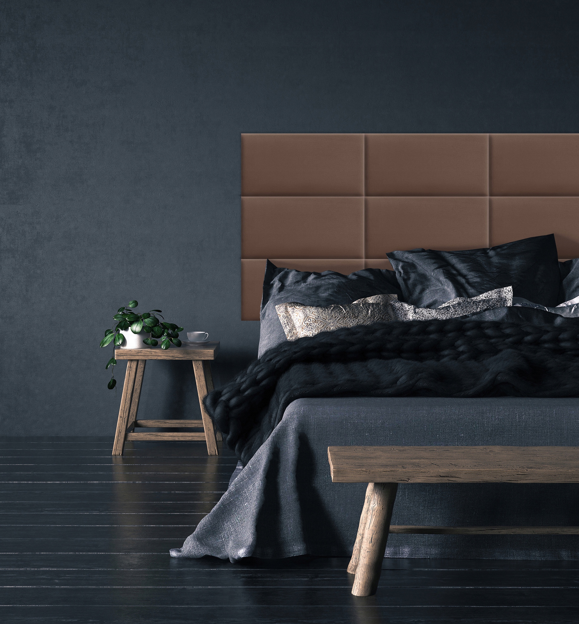 Panele Tapicerowane Brązowy 60x30 odporny na UV panel ścienny tapicerowany Cechy dodatkowe gładki