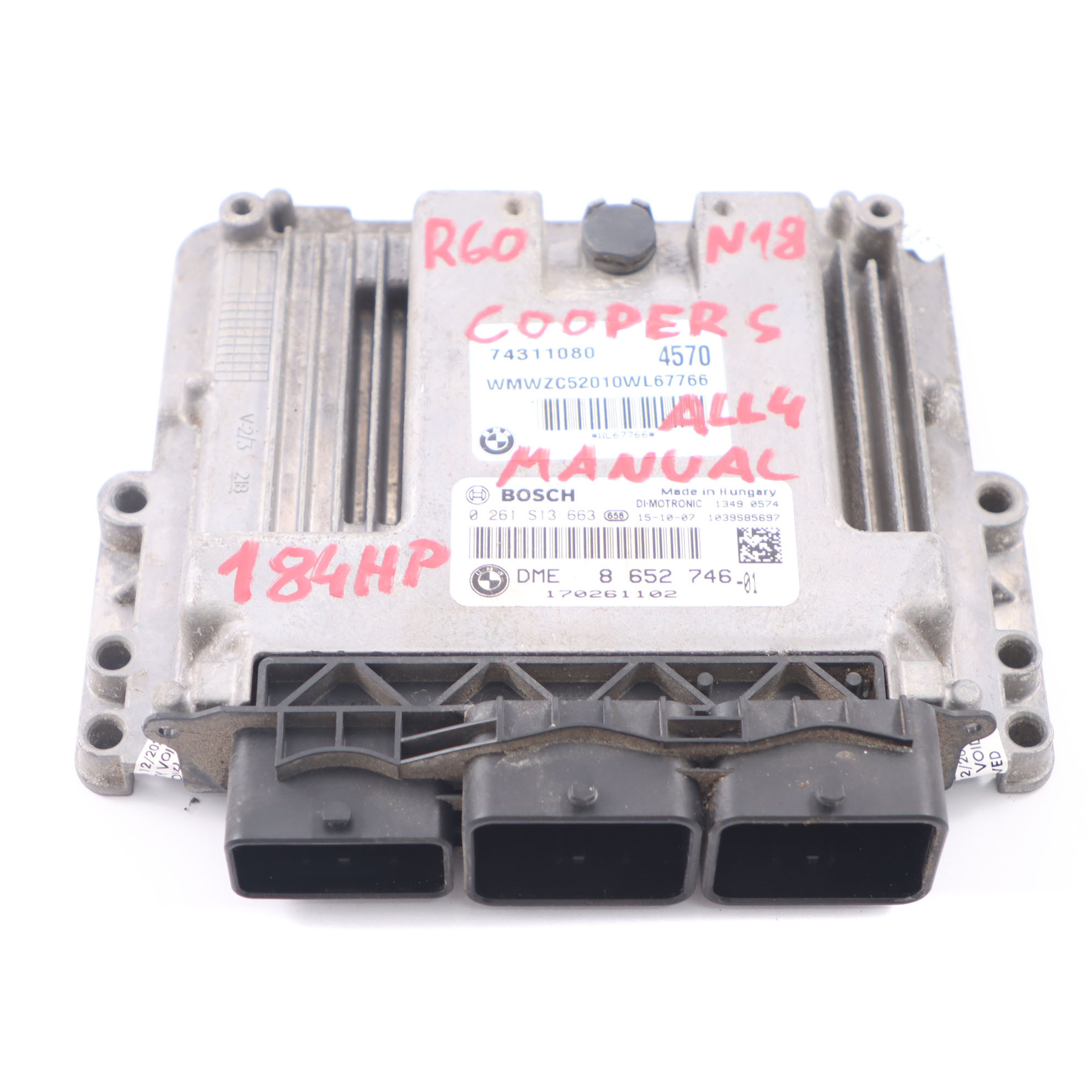 Mini Cooper S R60 All4 N18 ECU Мозги Управления Двигателя DME 8652746