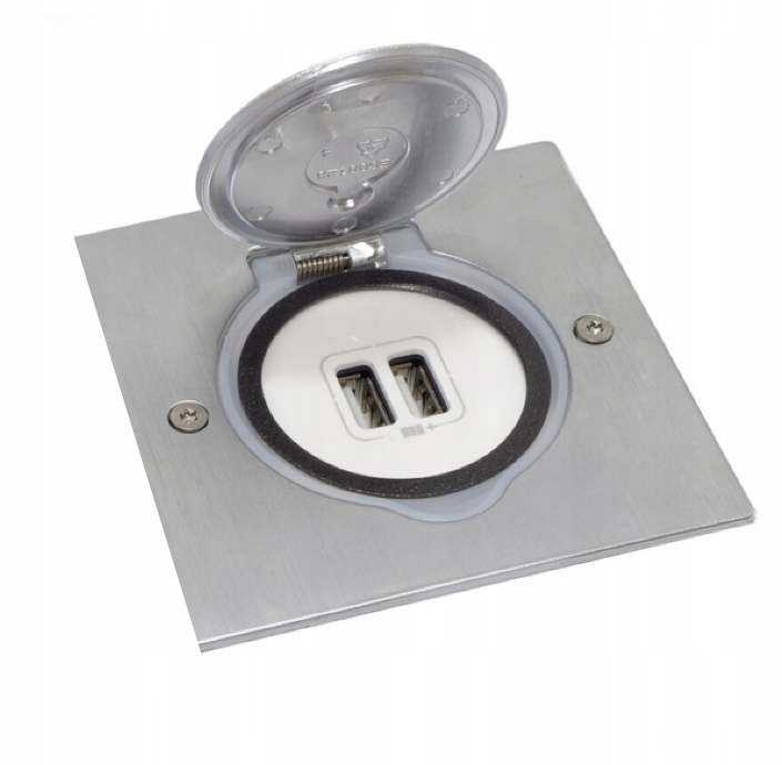 Podlahová zásuvka s nabíjačkou Inox Legrand 089700