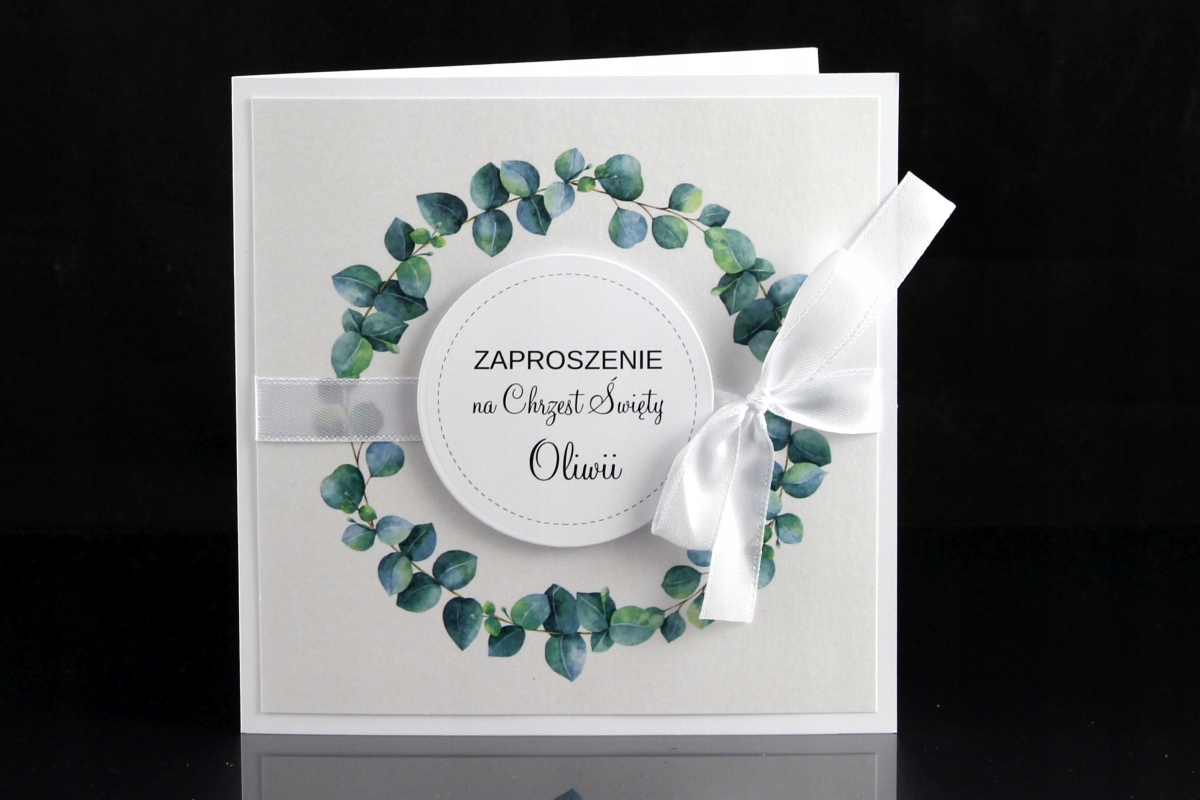 Zaproszenia na Chrzest KWIATY 3 Personalizacja Szerokość produktu 14 cm