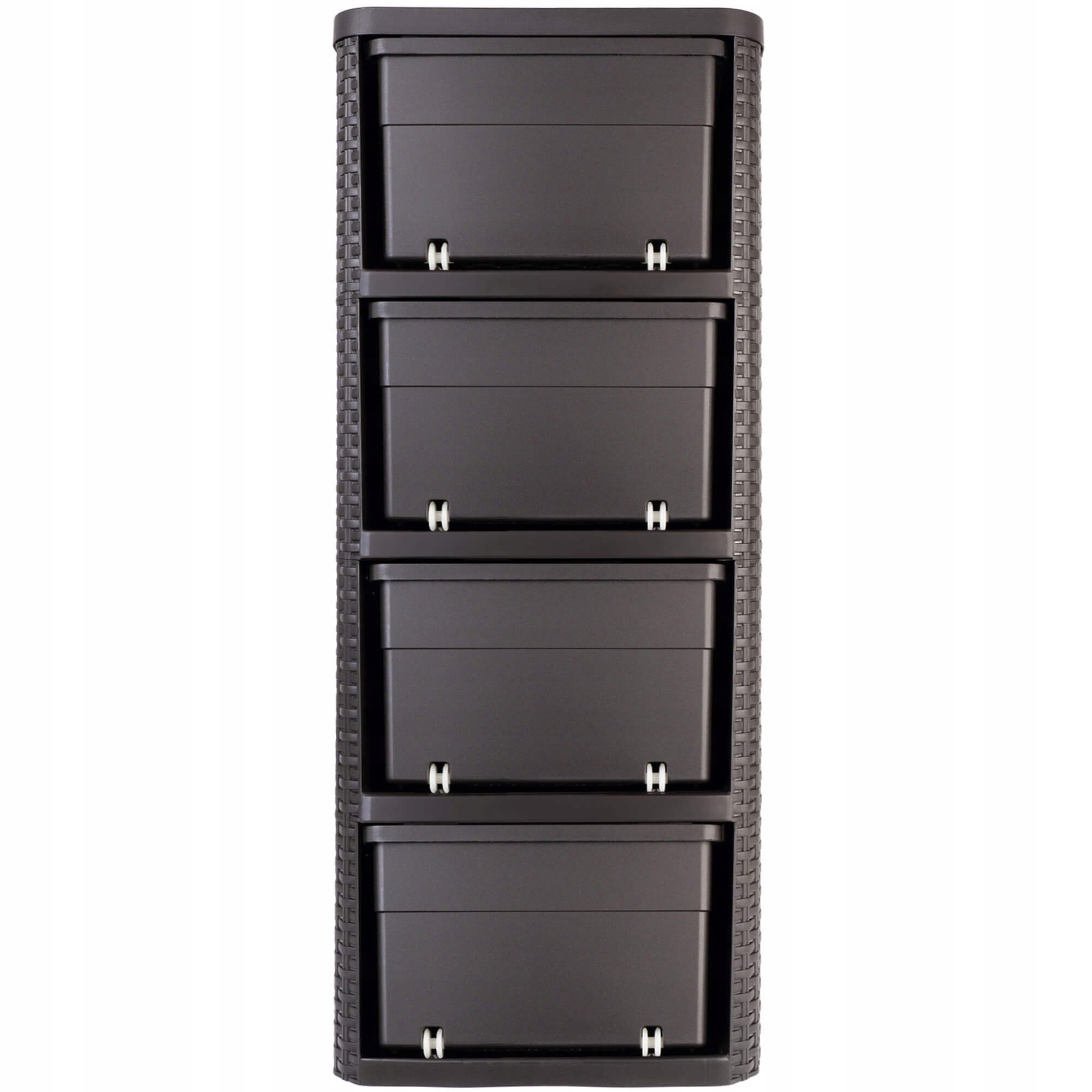 CURVER REGAŁ Z 4 SZUFLADAMI SZAFKA KOMODA ŁAZIENKOWY RATTAN BRĄZOWY 4x14L Kolekcja Rattan Style