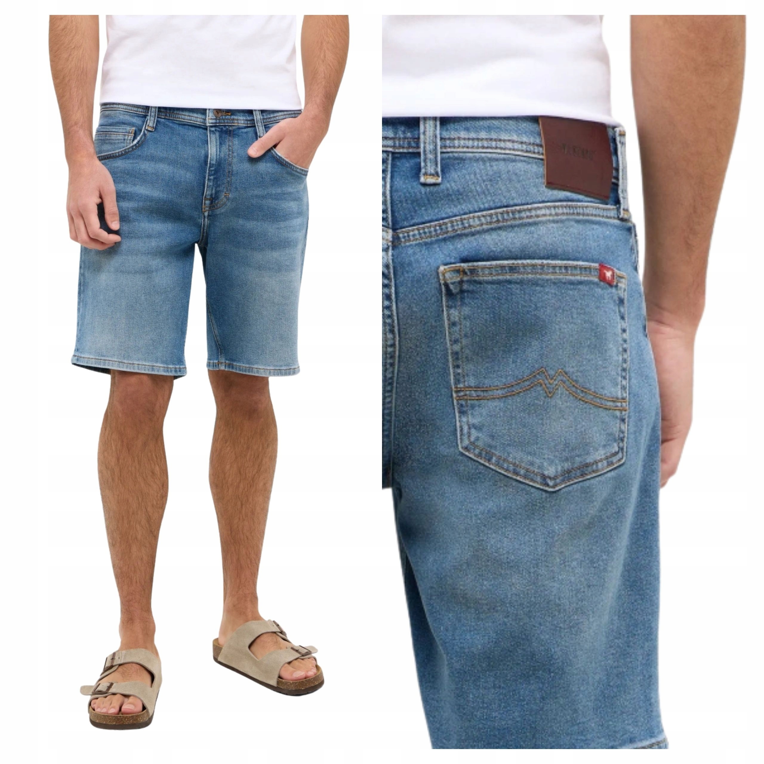 Pánské šortky Mustang Denver Shorts Denim Blue Modré W31