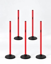 Tor przeszkód, tyczka z podstawą 1,5 kg 120 cm czerwona Sk-Sport 5 sztuk