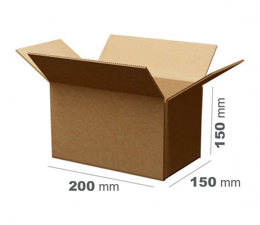 100 szt. Karton Pudło klapowe 200x150x150 mm szare 380 g/m2 Gabaryt B