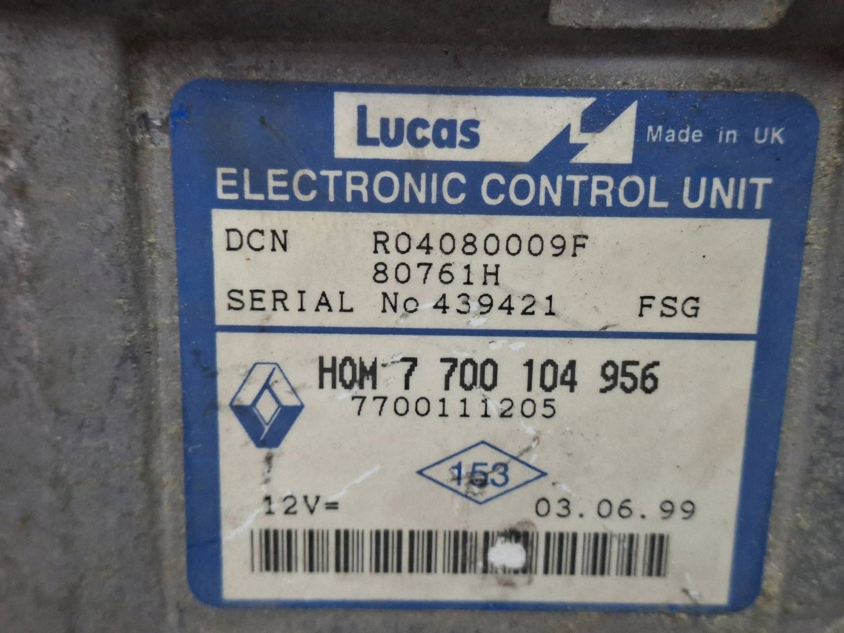 control unit of the engine R04080009F 7700111205 7700104956 RENAULT 1.9 D