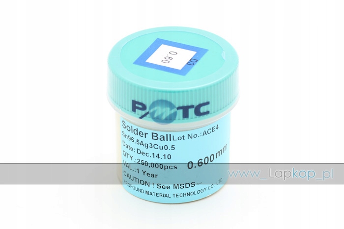 Koule Bga Pmtc 0.6 MM 250 000 Ks Bezolovnaté 0,6