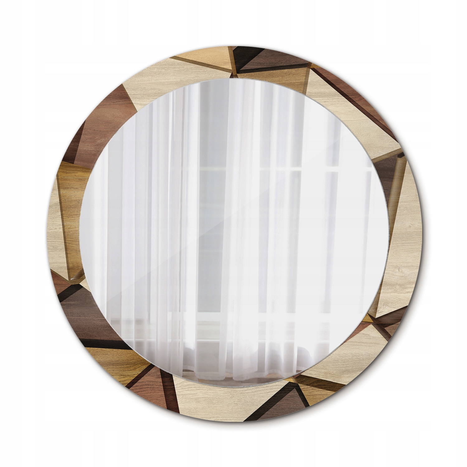 Moderné zrkadlo Geometrické drevo 3D 80 cm