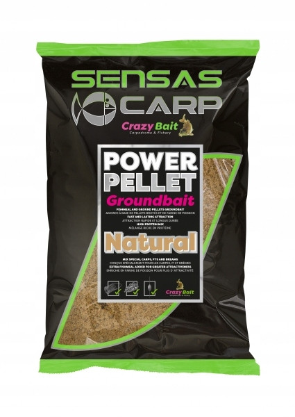 Zanęta Sensas Power Pellet Groundbait Natural 2kg