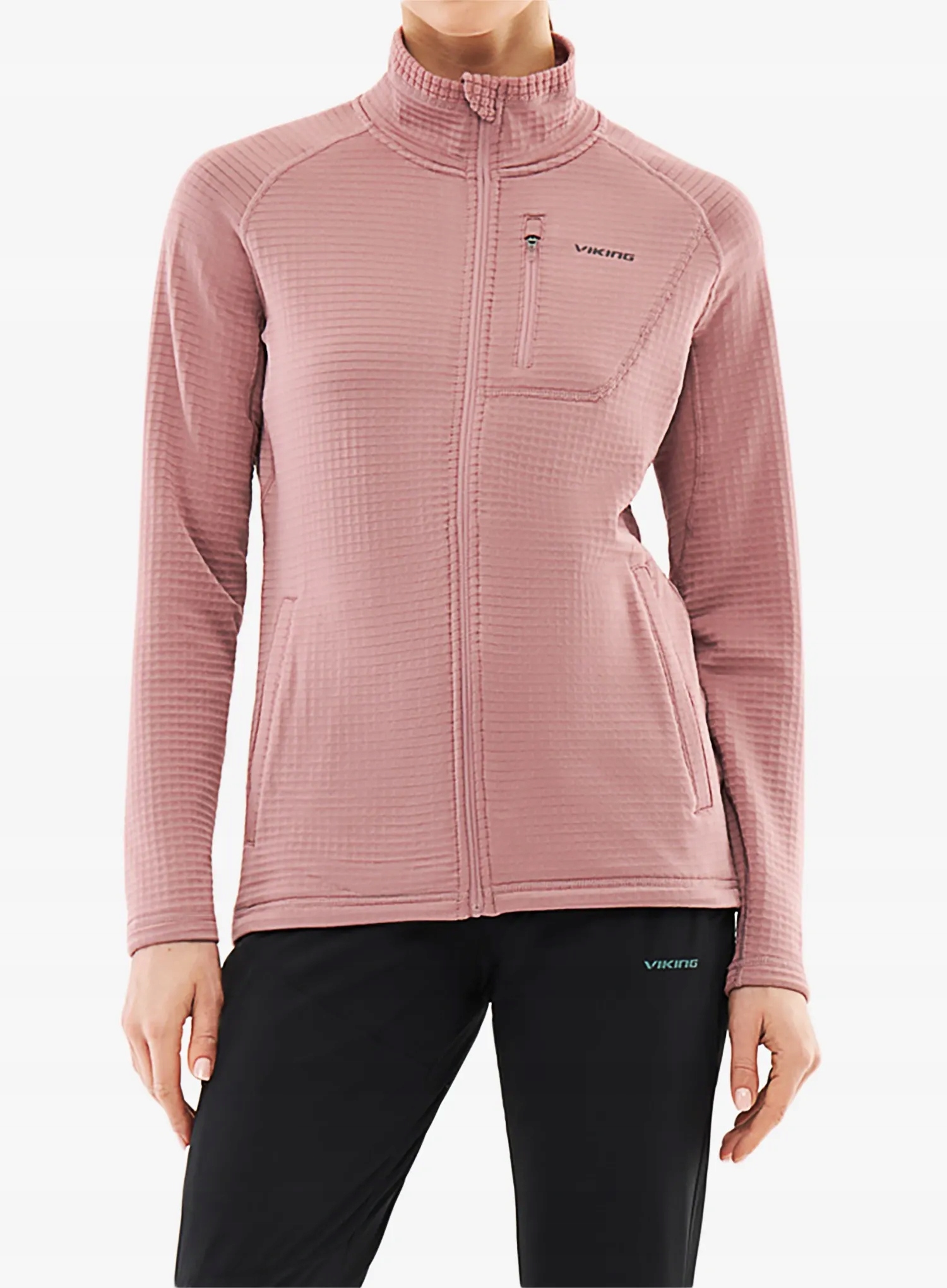 bez kapuce mikina s Mikina Viking Midlayer Admont Full Zip pink XL
